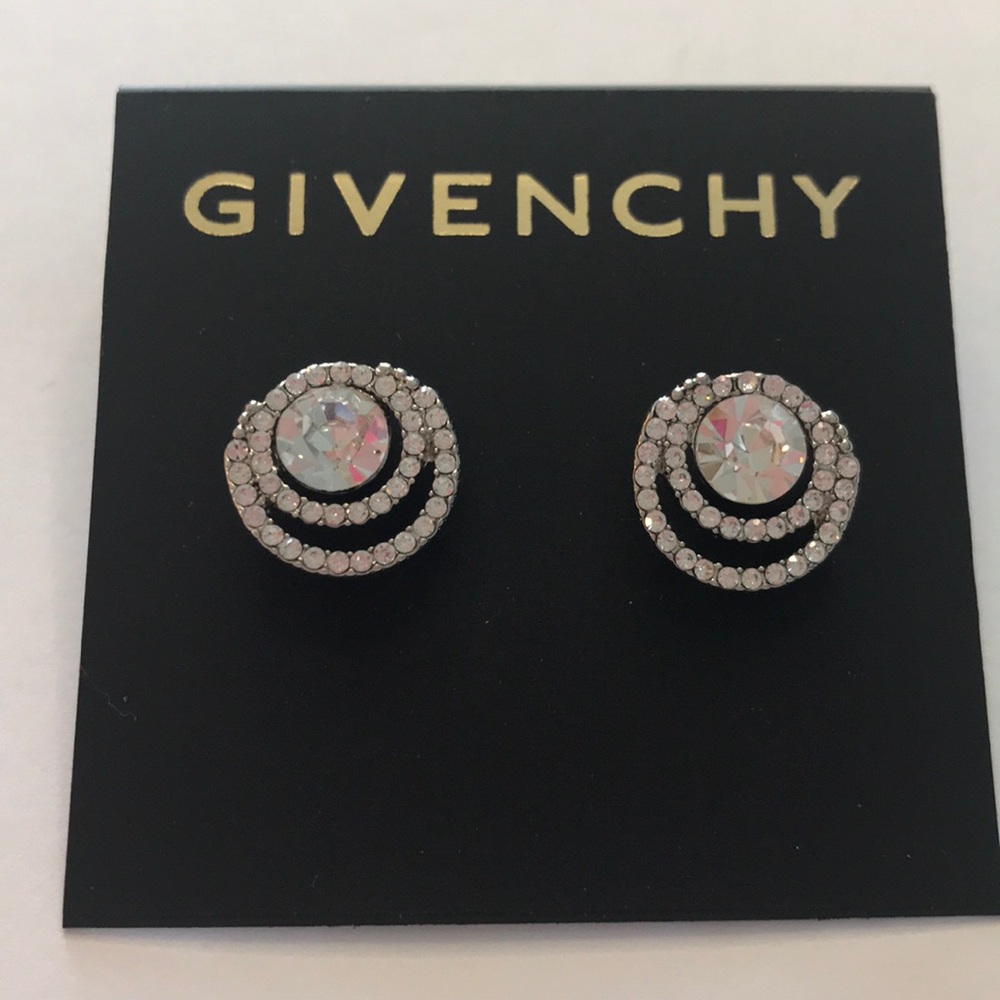 Givenchy new Crystal Halo Button Earrings